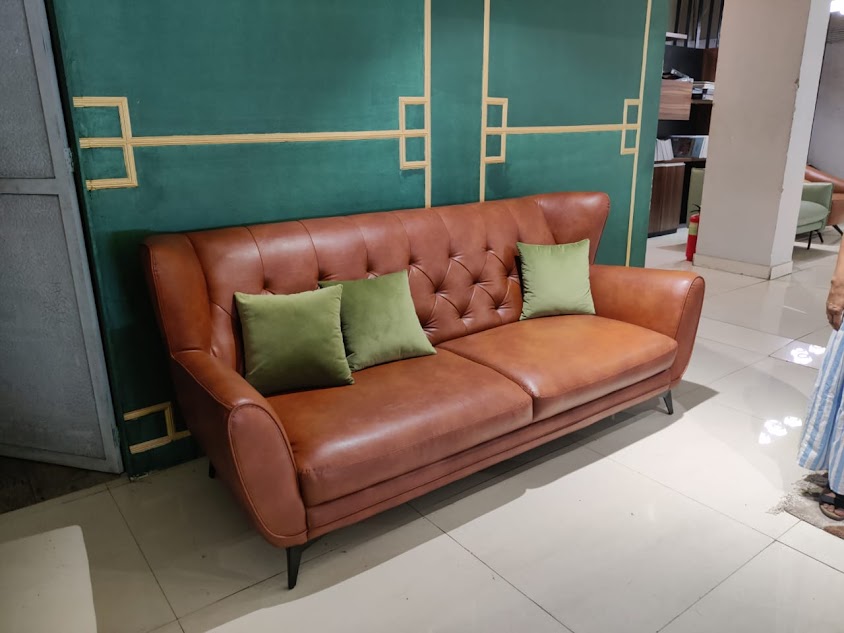 Premium leather sofa set with plush seating and contemporary design